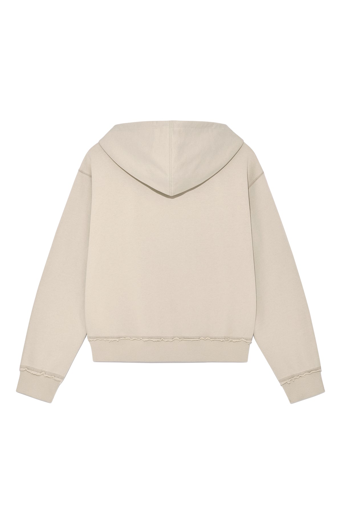 matinkim APPLIQUE CUTTED LOGO HOODY ZIP UP IN BEIGE