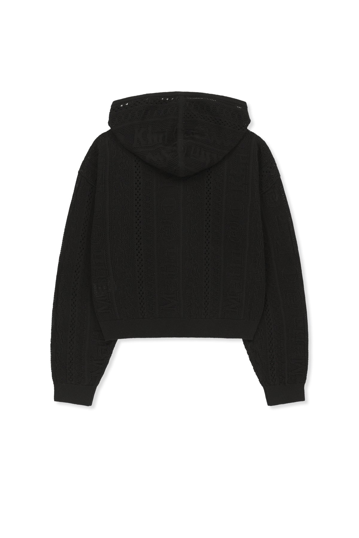 matinkim MESH LOGO KNIT HOODY ZIP UP IN BLACK