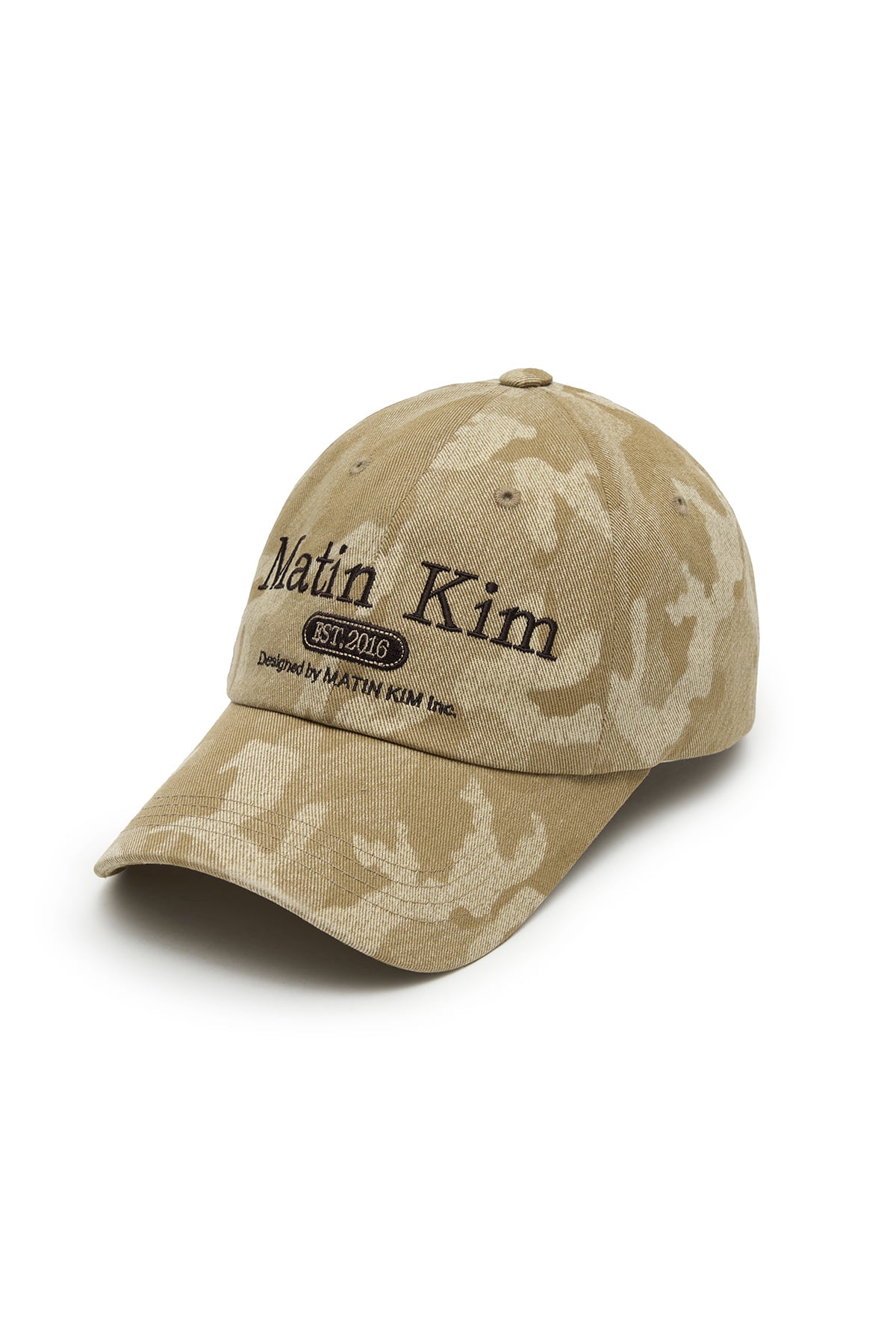 matinkim CAMOUFLAGE LOGO BALL CAP IN BEIGE