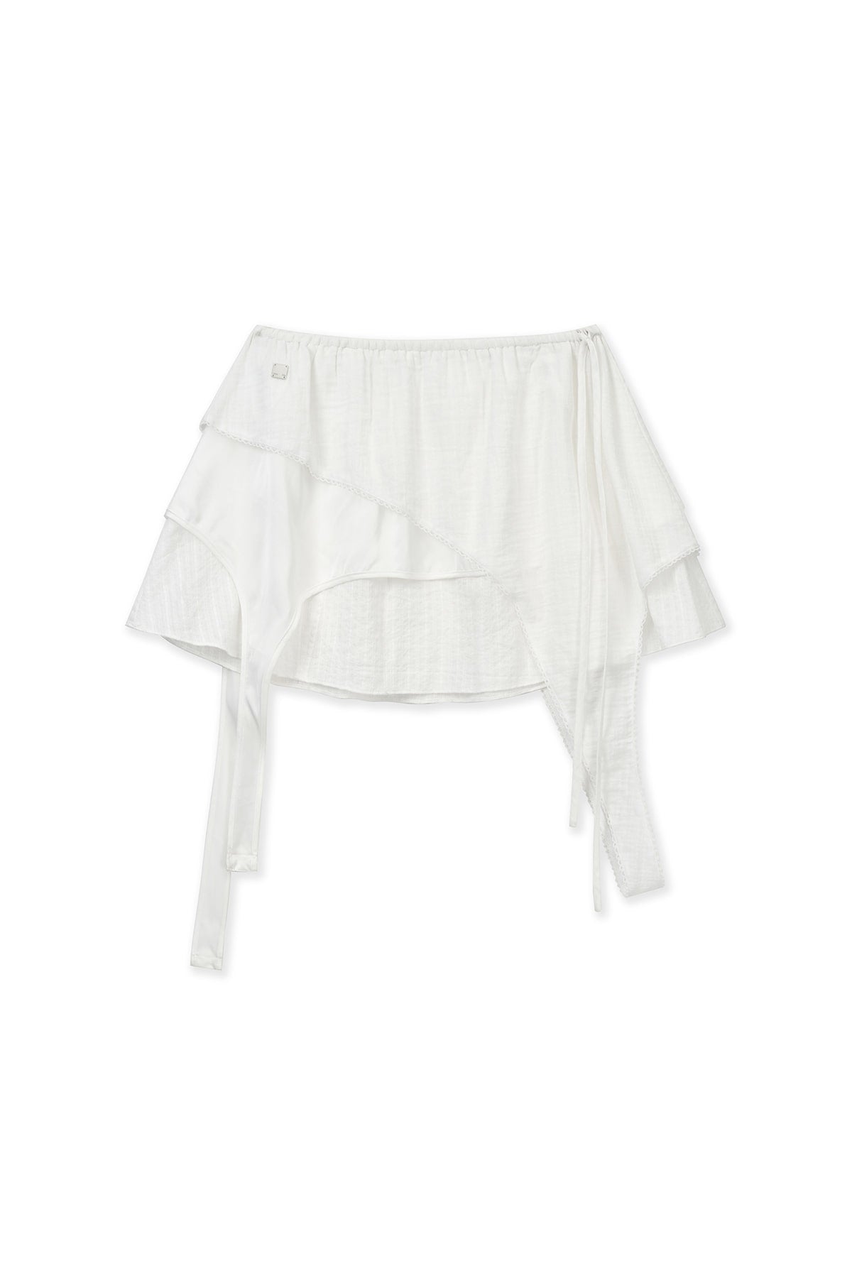 matinkim MULTI PANEL LAYERED SKIRT IN WHITE