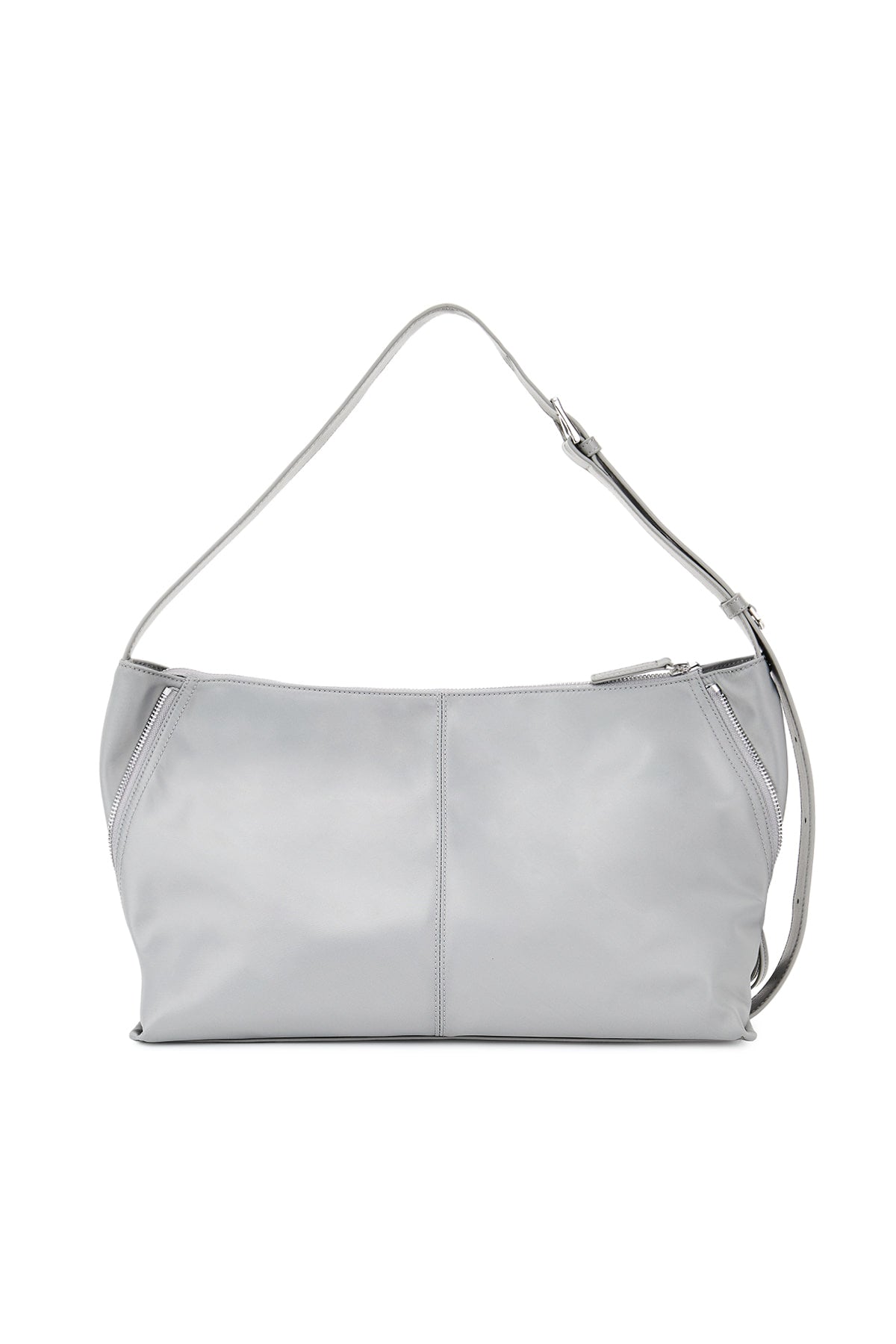 matinkim SIDE ZIPPER FABRIC SHOULDER BAG IN GREY