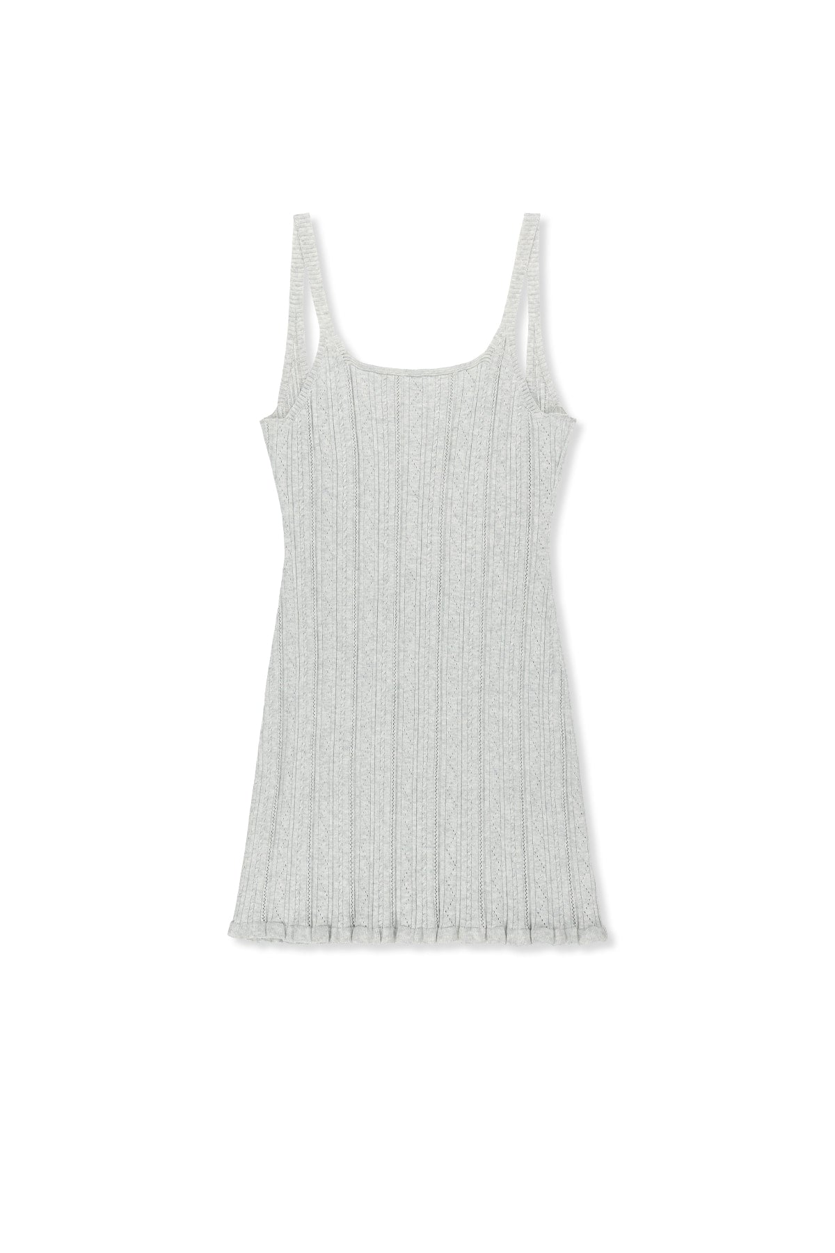 matinkim OPEN BACK RIBBED KNIT DRESS IN LIGHT GREY