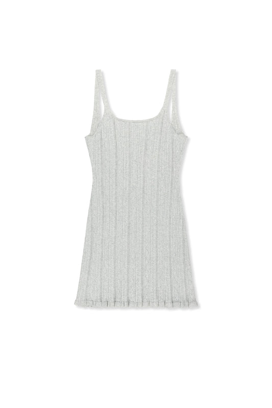 matinkim OPEN BACK RIBBED KNIT DRESS IN LIGHT GREY