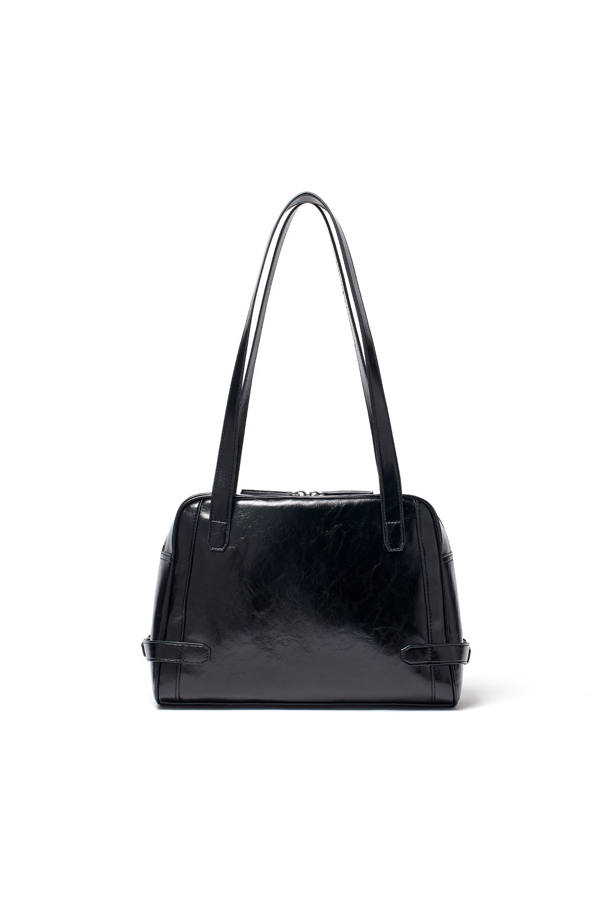 matinkim BIKER DETAIL SQUARE SHOULDER BAG IN BLACK