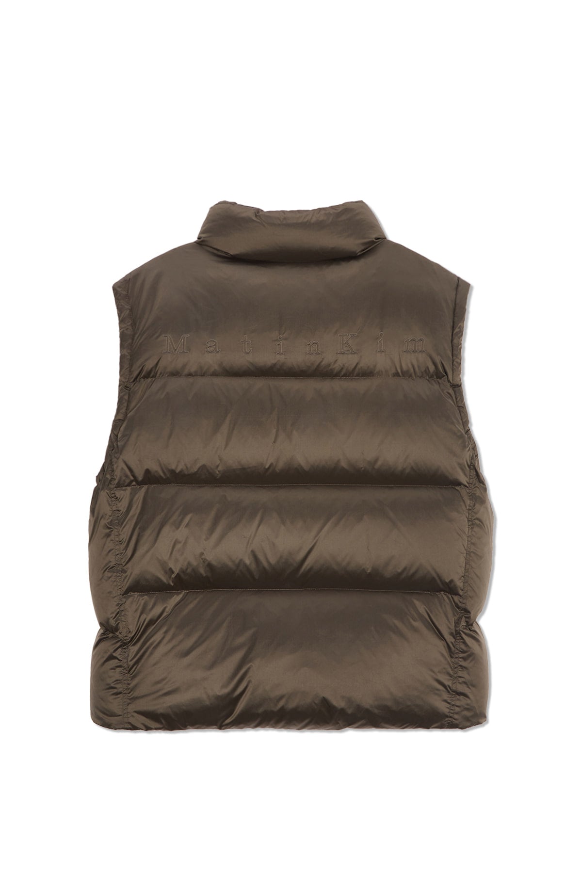matinkim UNBALANCE QUILTED DOWN VEST FOR MEN IN KHAKI BROWN
