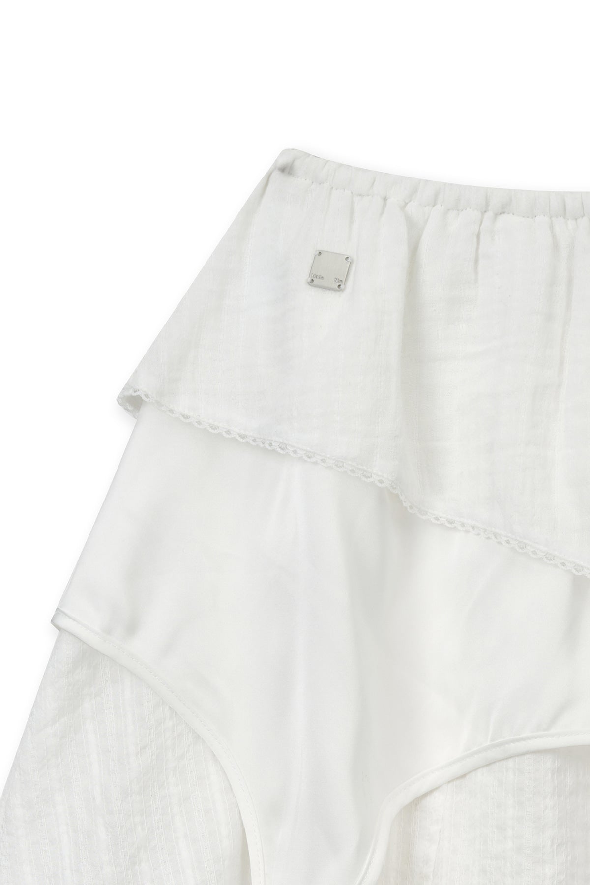 matinkim MULTI PANEL LAYERED SKIRT IN WHITE