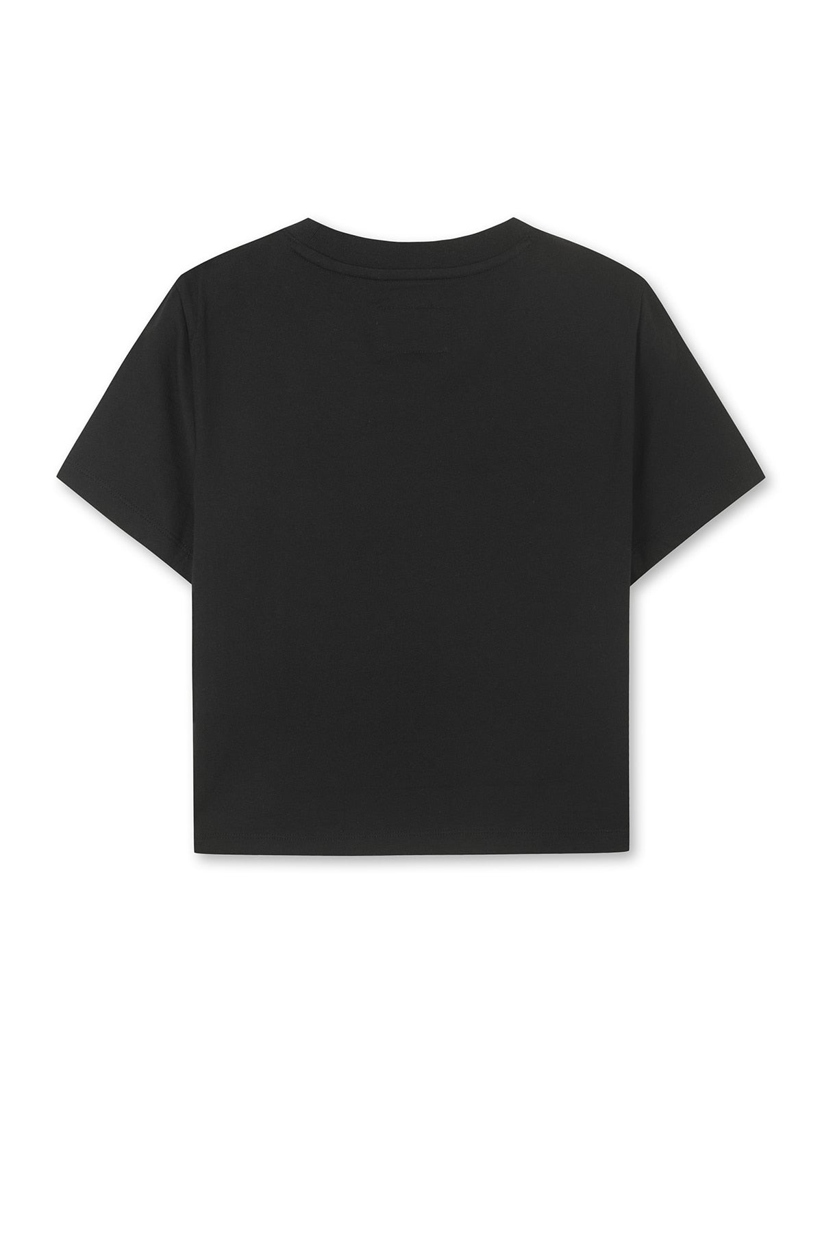 matinkim MATIN KIM LOGO CUTTED CROP TOP IN BLACK