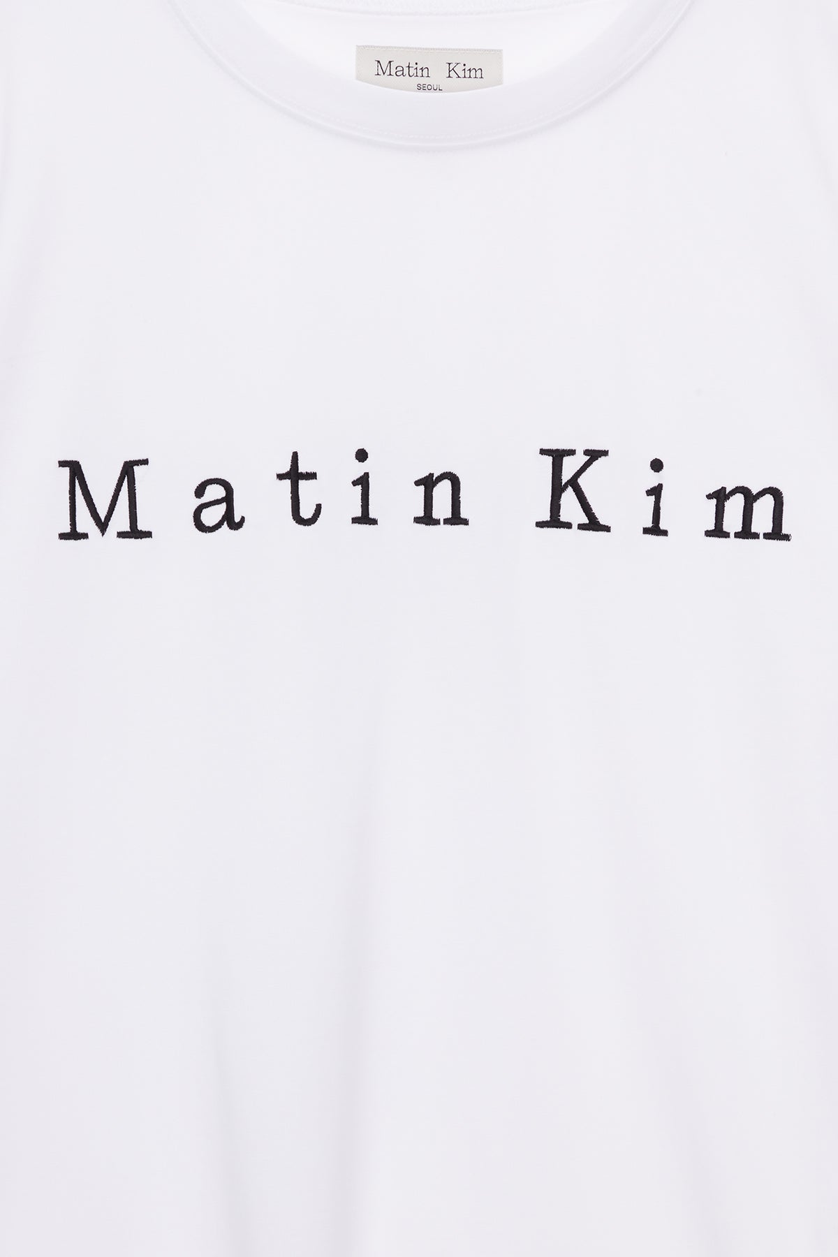 matinkim MATIN EMBROIDERY LOGO TOP IN WHITE