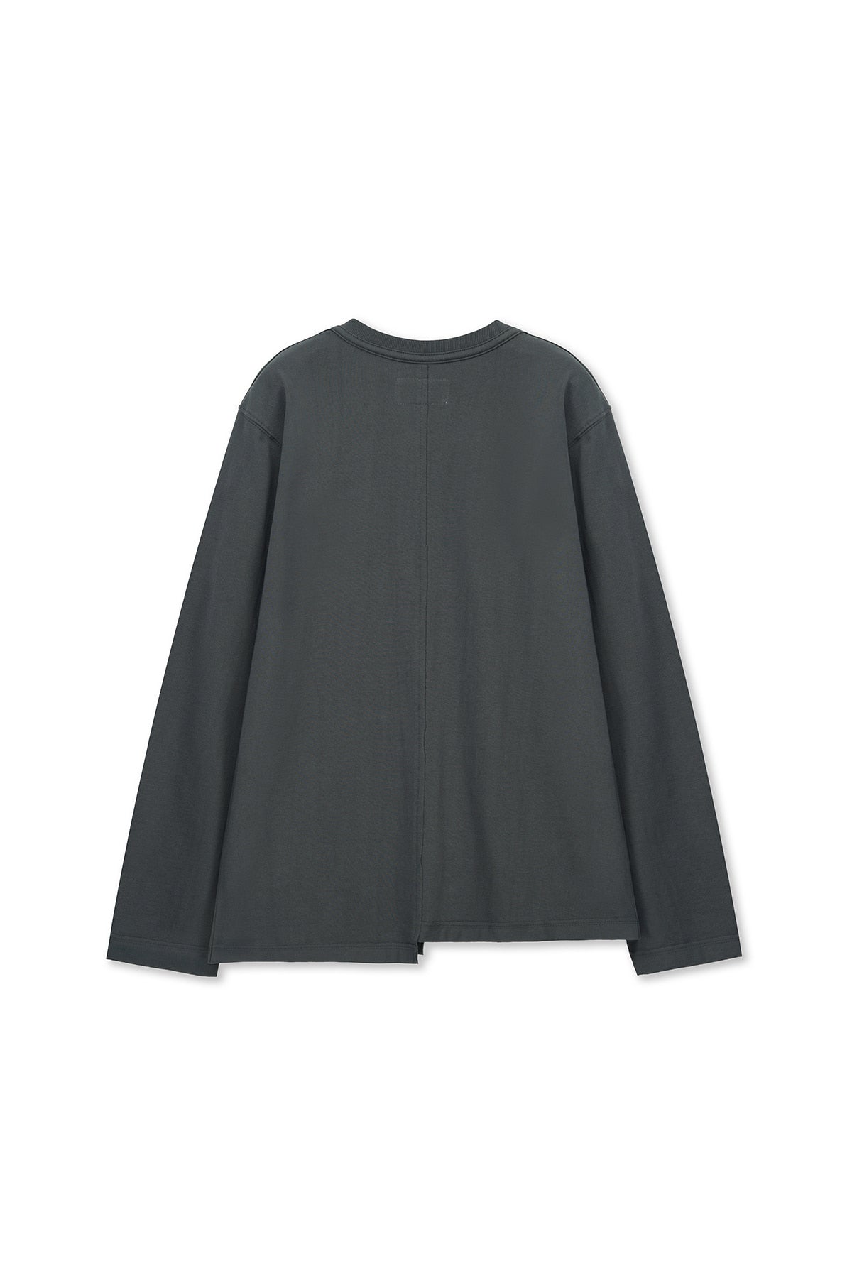 matinkim ASYMMETRIC LOGO TOP IN CHARCOAL