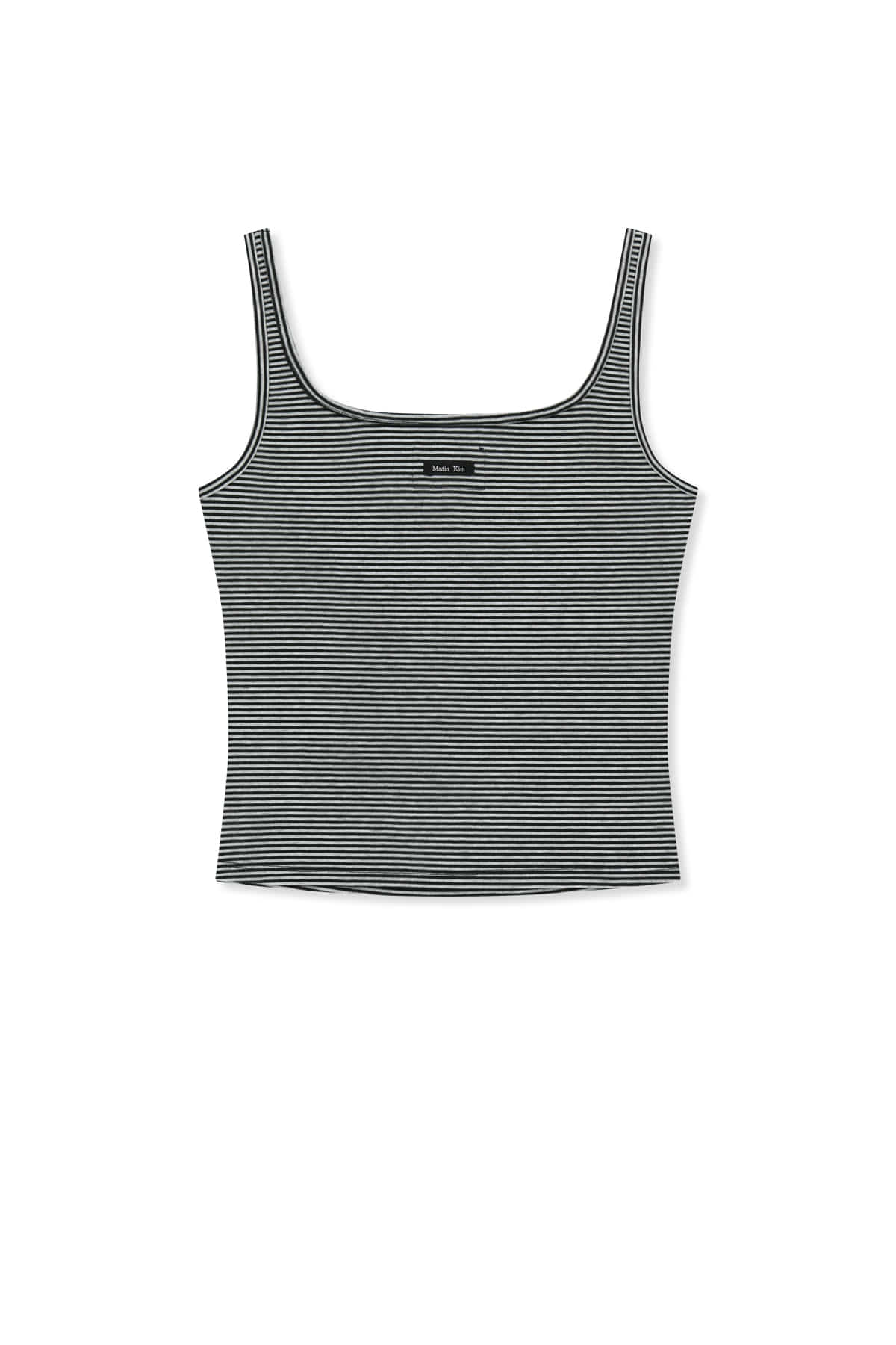 matinkim SQUARE NECK CROPPED TANK TOP IN BLACK