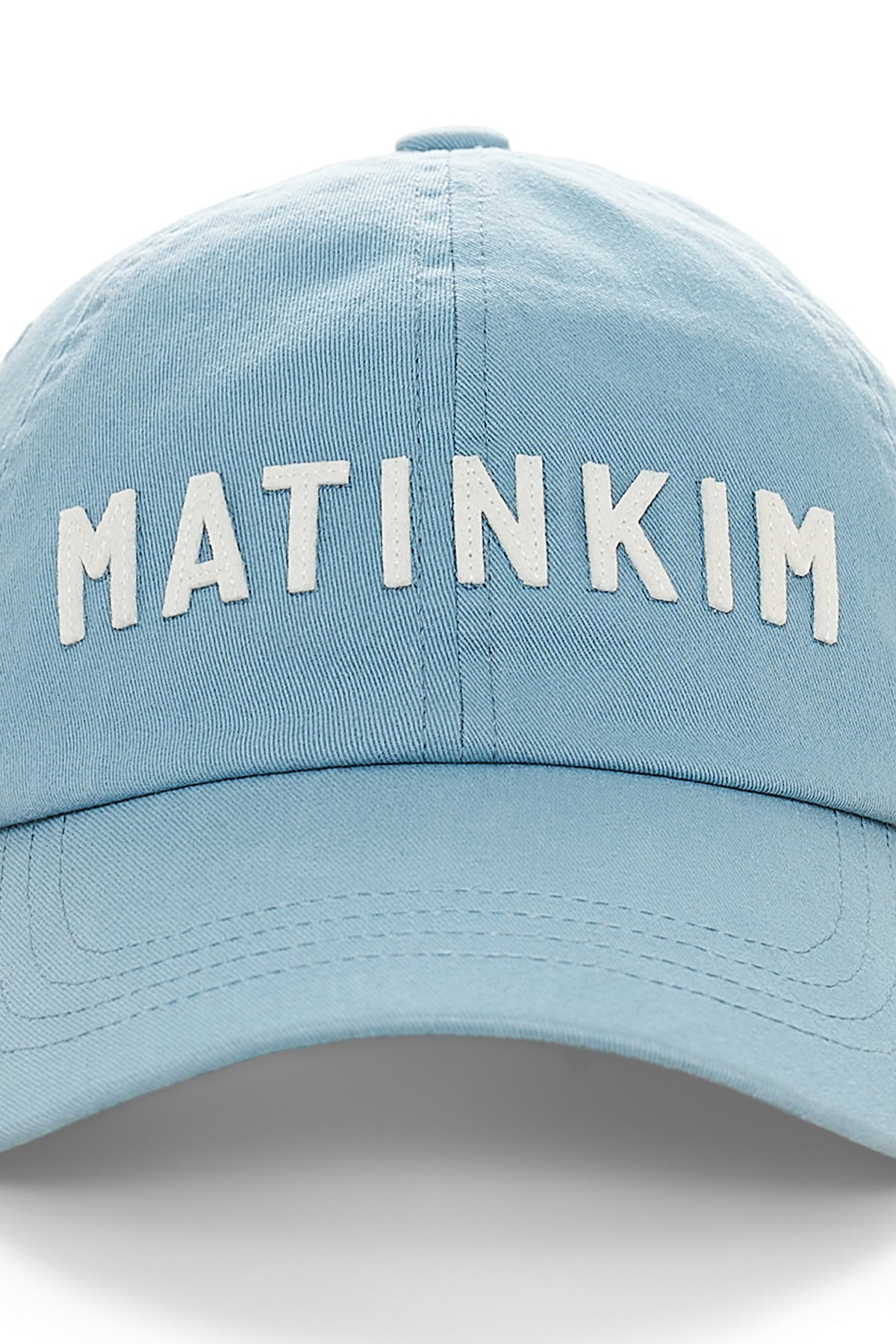 matinkim APPLIQUE FELT LOGO BALL CAP IN LIGHT BLUE