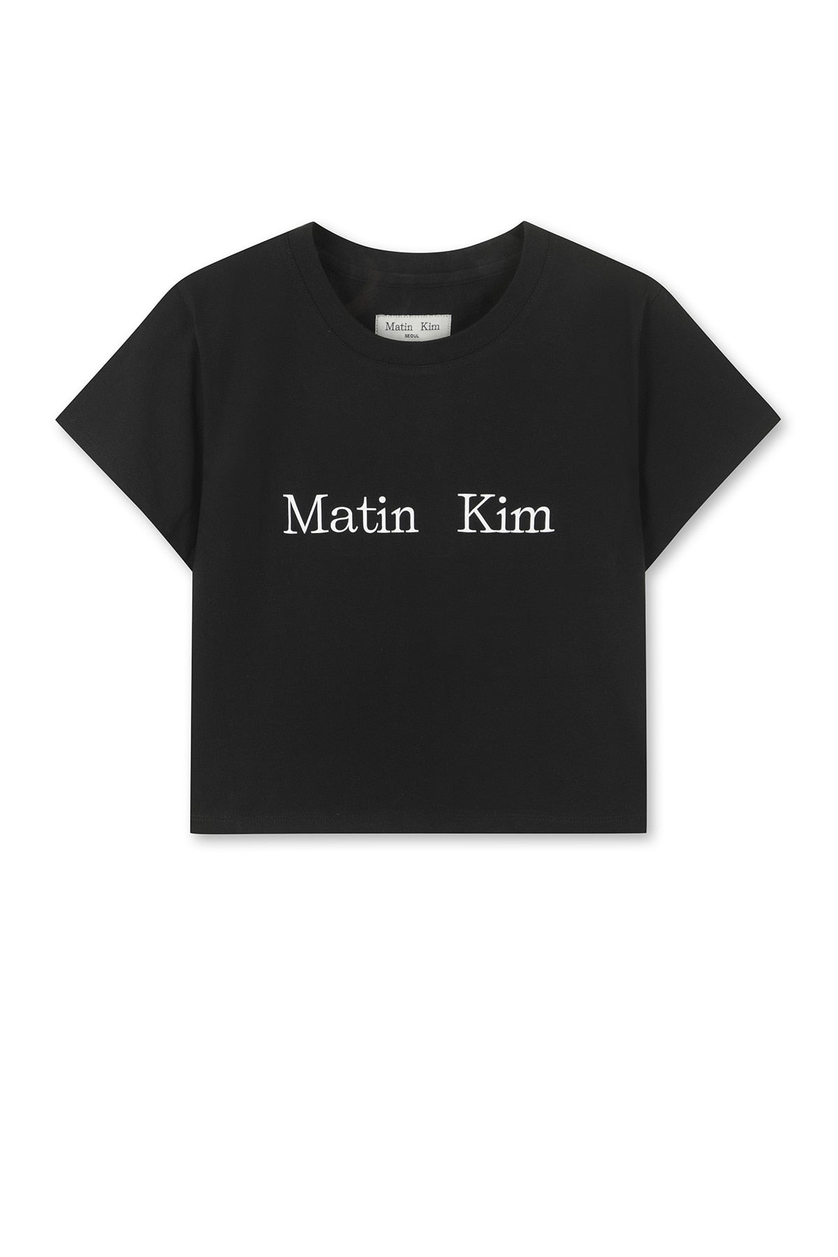 matinkim MATIN KIM LOGO CROP TOP IN BLACK