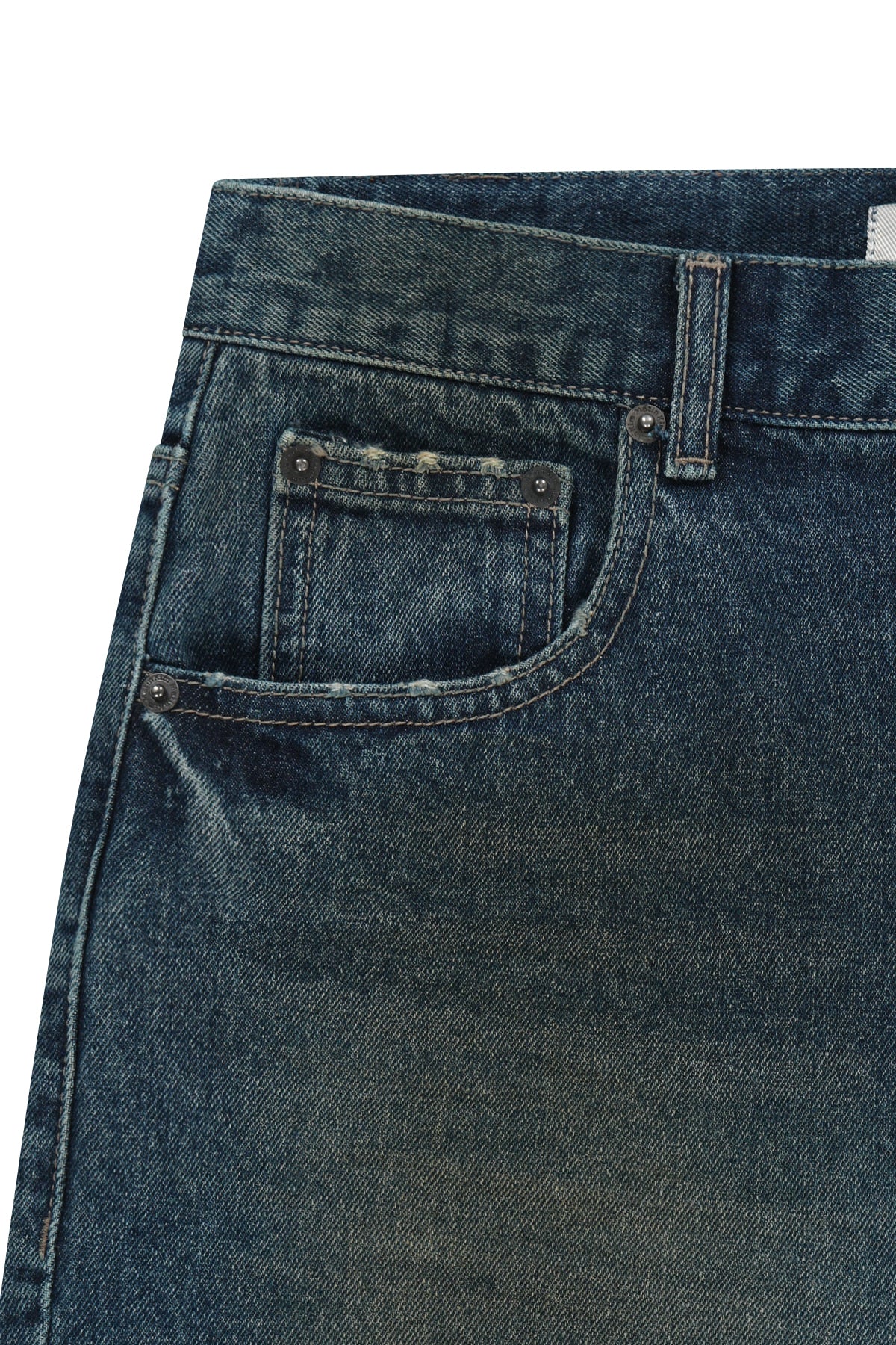 matinkim CARPENTER BERMUDA DENIM PANTS IN BLUE