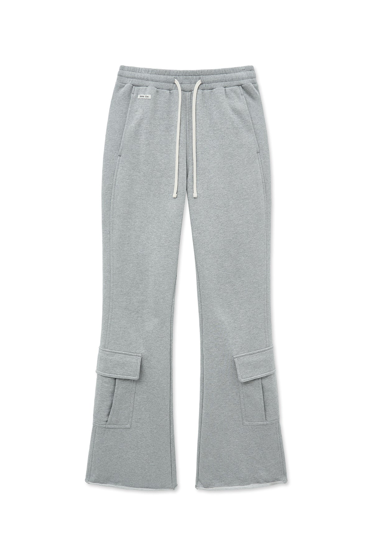 matinkim BOOTS CUT SLIM CARGO SWEATPANTS IN GREY