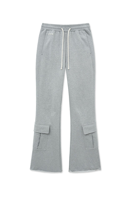 matinkim BOOTS CUT SLIM CARGO SWEATPANTS IN GREY