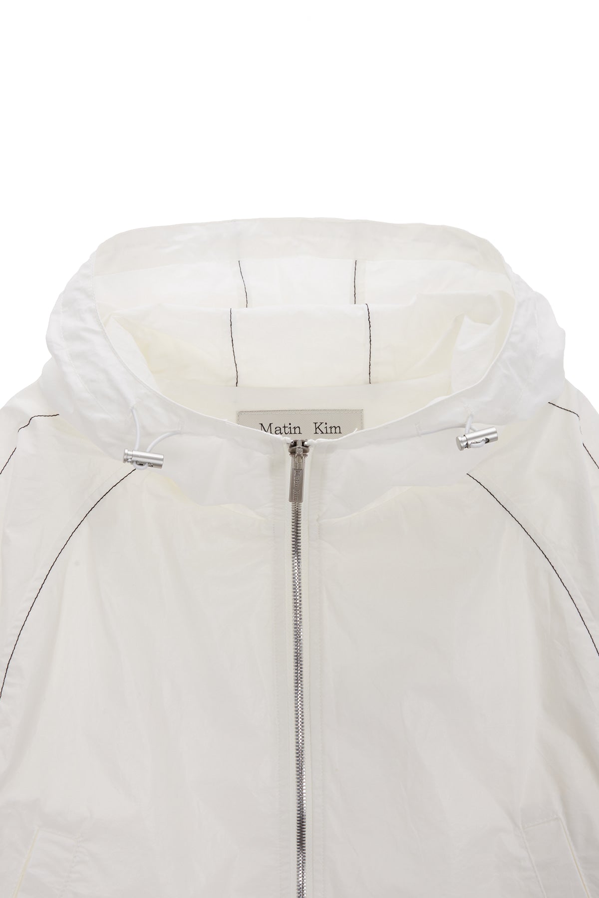matinkim MATIN CROP HOODY COATING JUMPER IN IVORY
