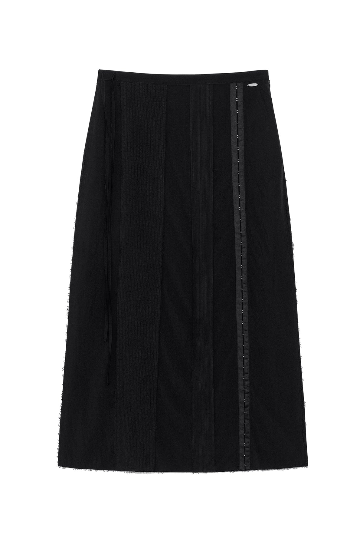 matinkim HOOK AND EYE STRING LONG SKIRT IN BLACK
