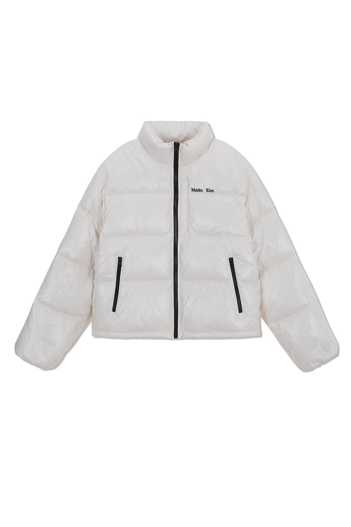 matinkim SMALL LOGO VOLUME DOWN JUMPER FOR WOMEN IN IVORY