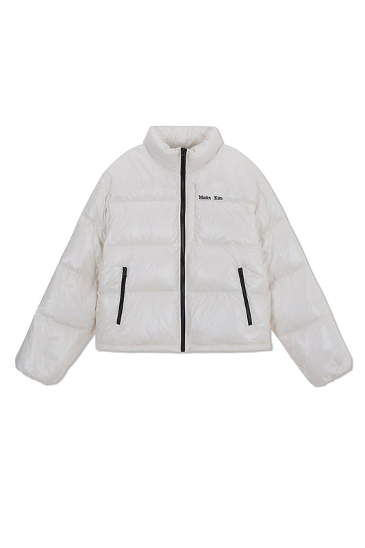 matinkim SMALL LOGO VOLUME DOWN JUMPER FOR WOMEN IN IVORY