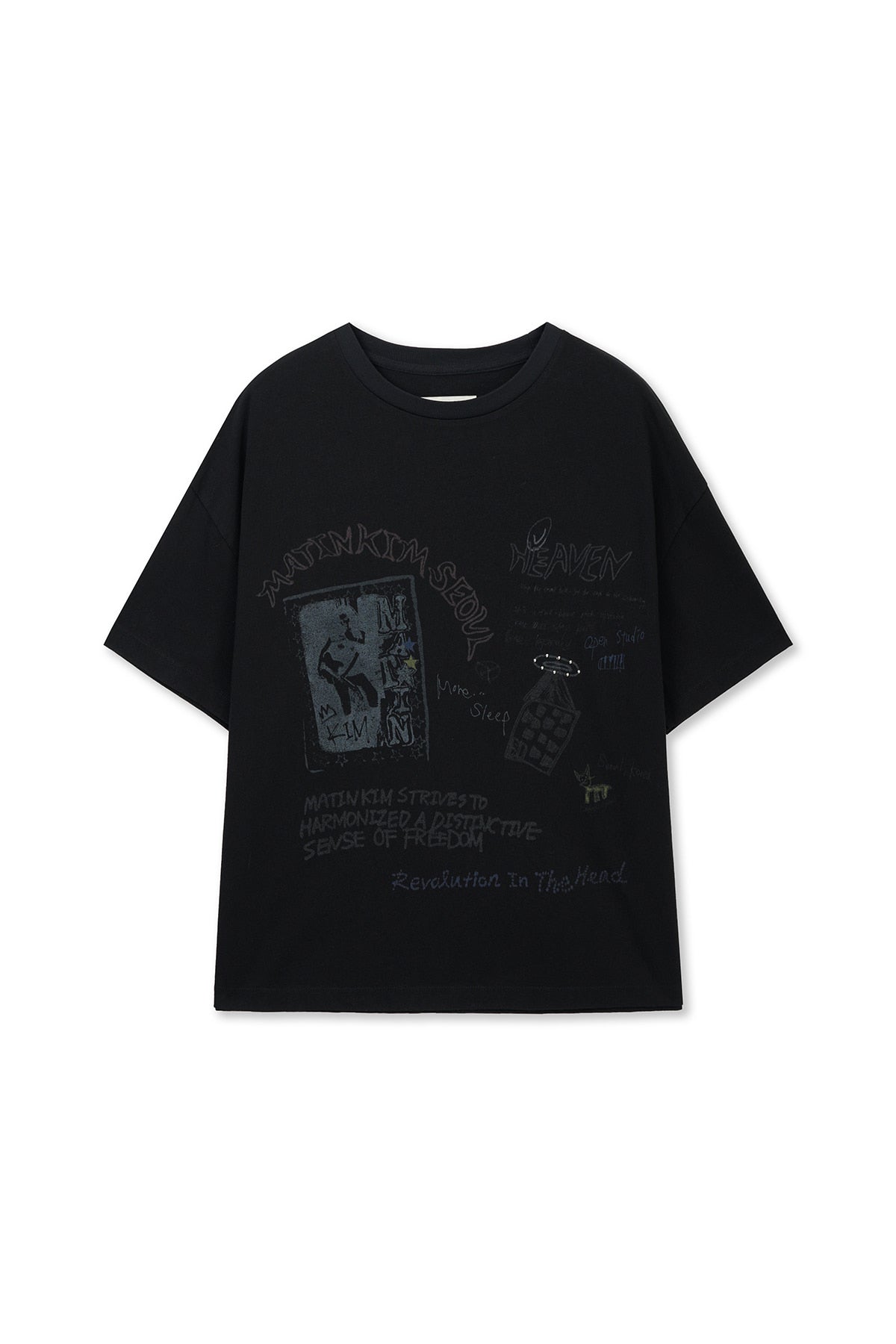 matinkim GRAFFITI ARTWORK TOP IN BLACK