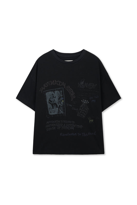 matinkim GRAFFITI ARTWORK TOP IN BLACK