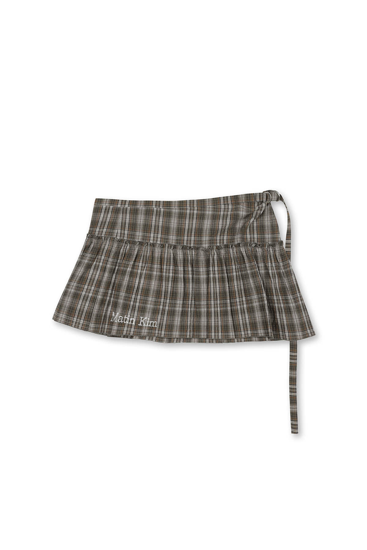 matinkim CHECK LAYERED SKIRT IN GREY
