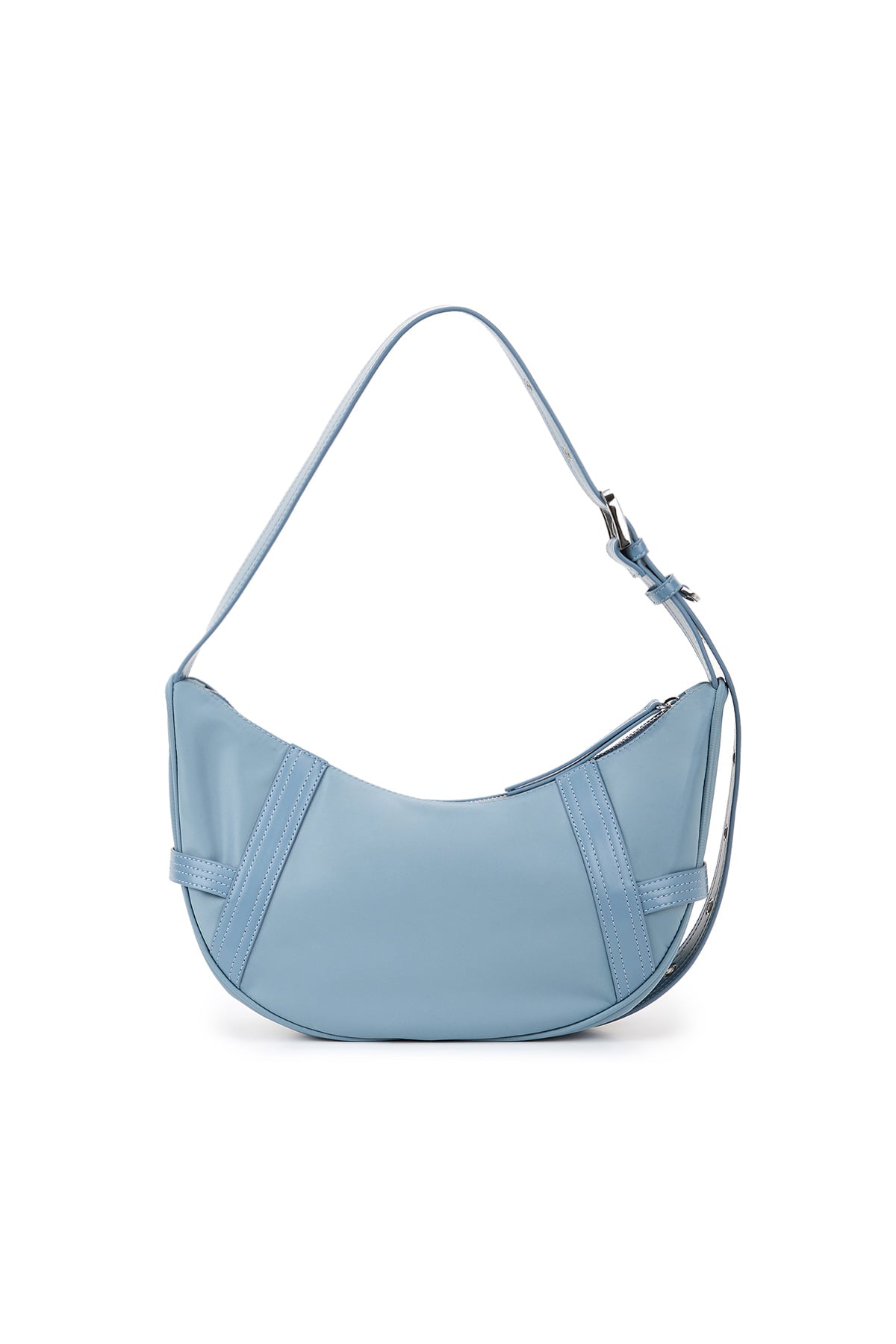 matinkim FABRIC ARC HOBO BAG IN SMOKE BLUE