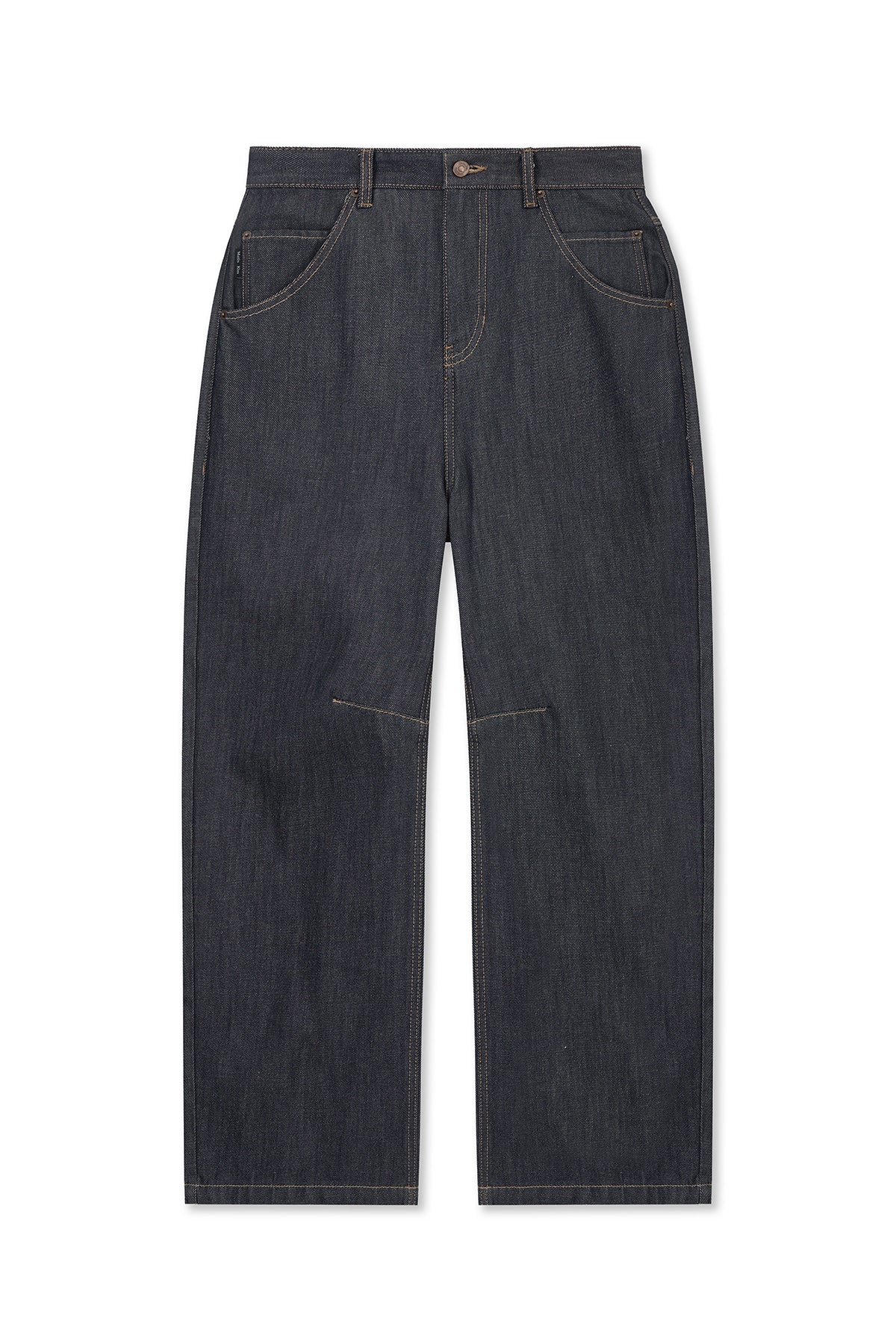 matinkim DART POINT DENIM PANTS IN DARK NAVY
