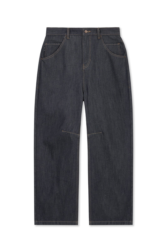 matinkim DART POINT DENIM PANTS IN DARK NAVY