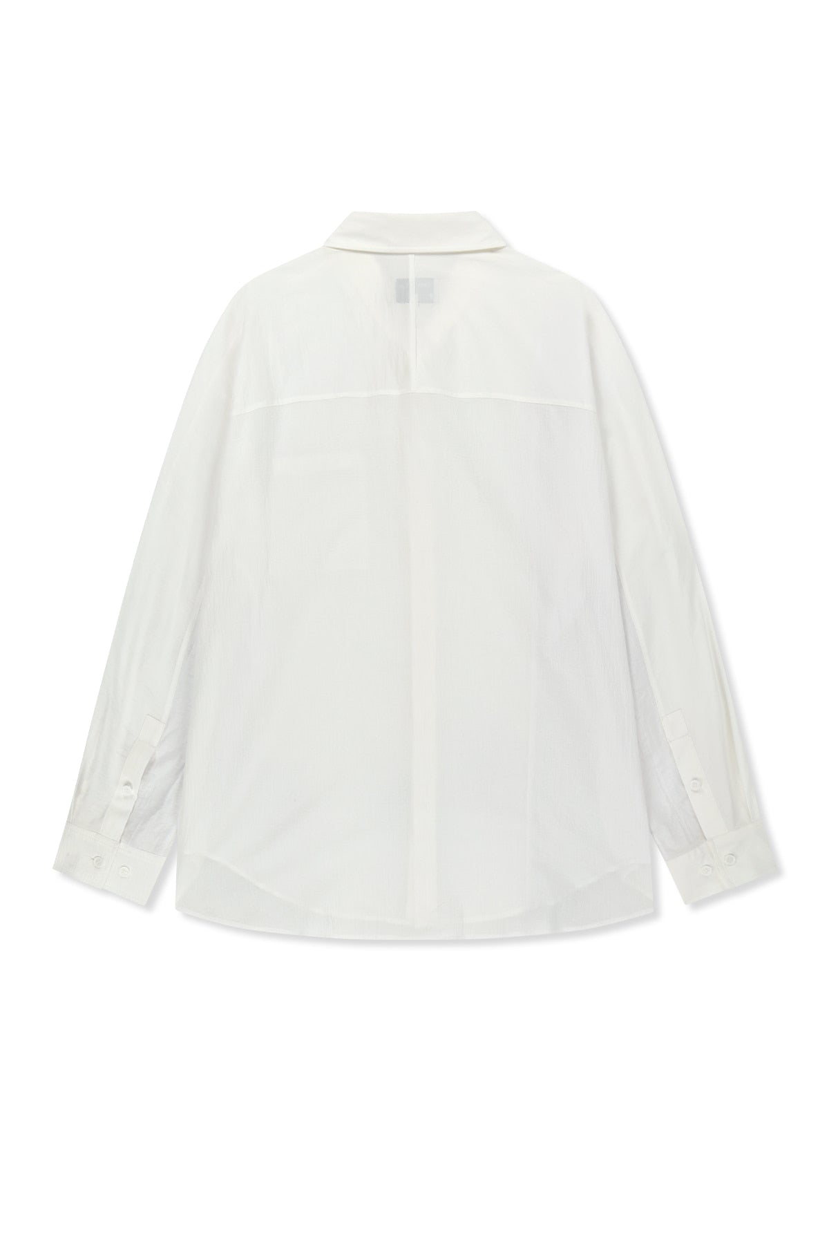 matinkim MIXED PANEL OVER FIT SHIRT IN WHITE