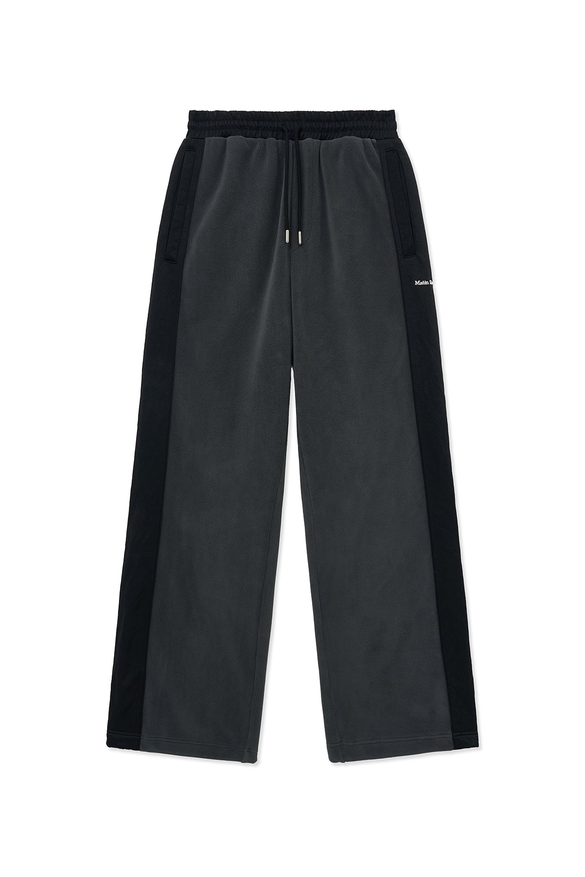 matinkim SHERPA FLEECE DRAWSTRING PANTS IN CHARCOAL
