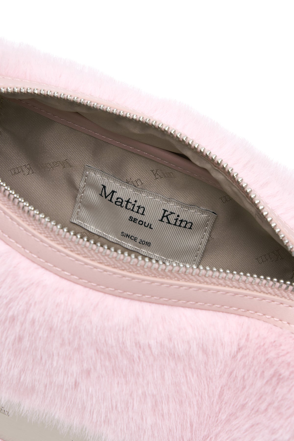 matinkim SOFT FUR MINI SHOULDER BAG IN PINK