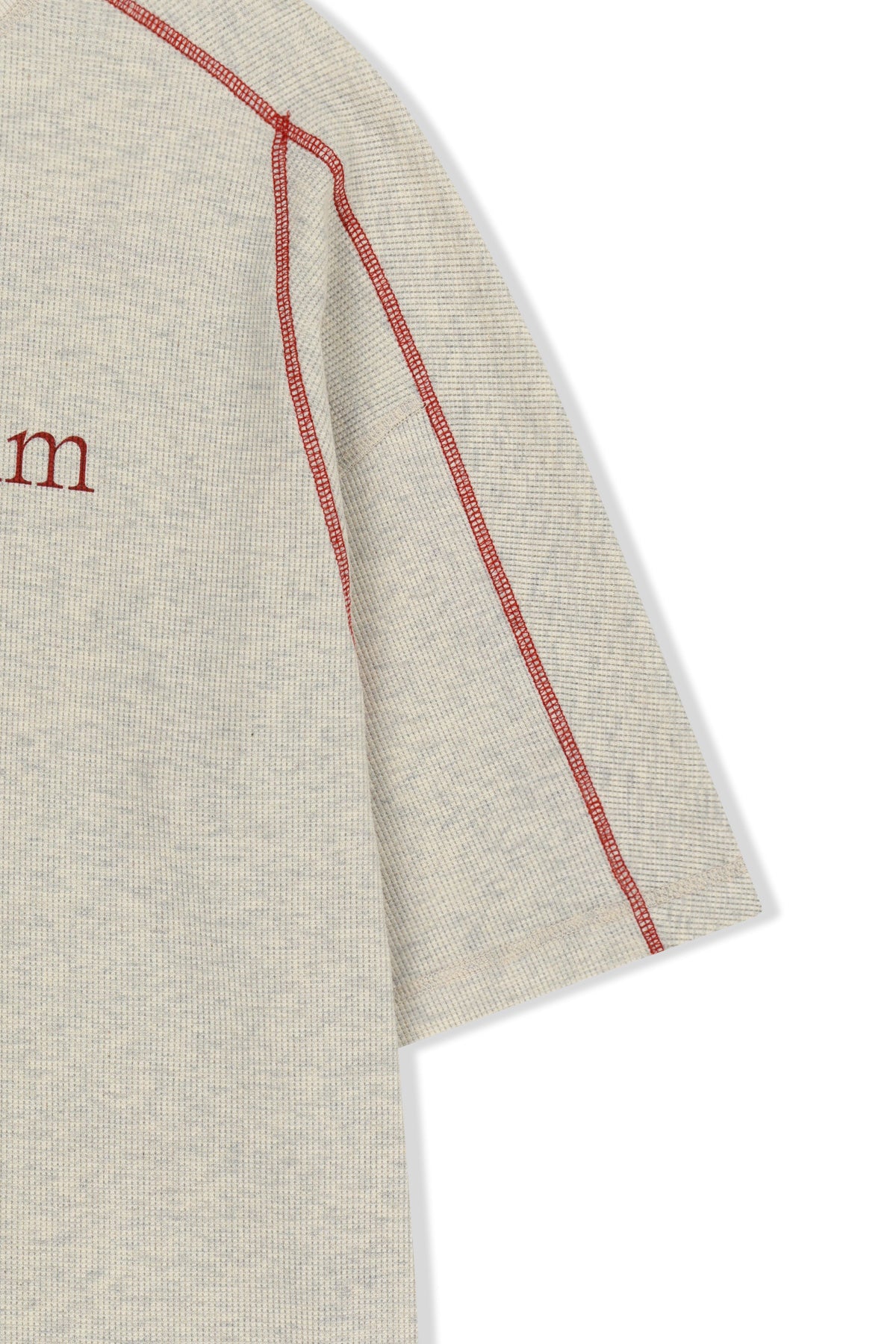 matinkim MATIN KIM LOGO WAFFLE TOP FOR MEN IN LIGHT BEIGE