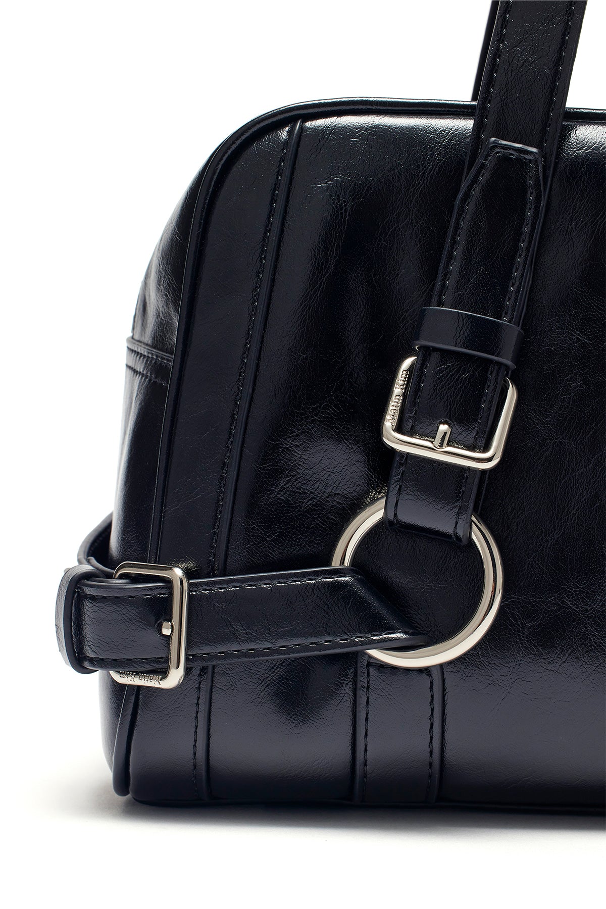 matinkim BIKER DETAIL MEDIUM SHOULDER BAG IN BLACK