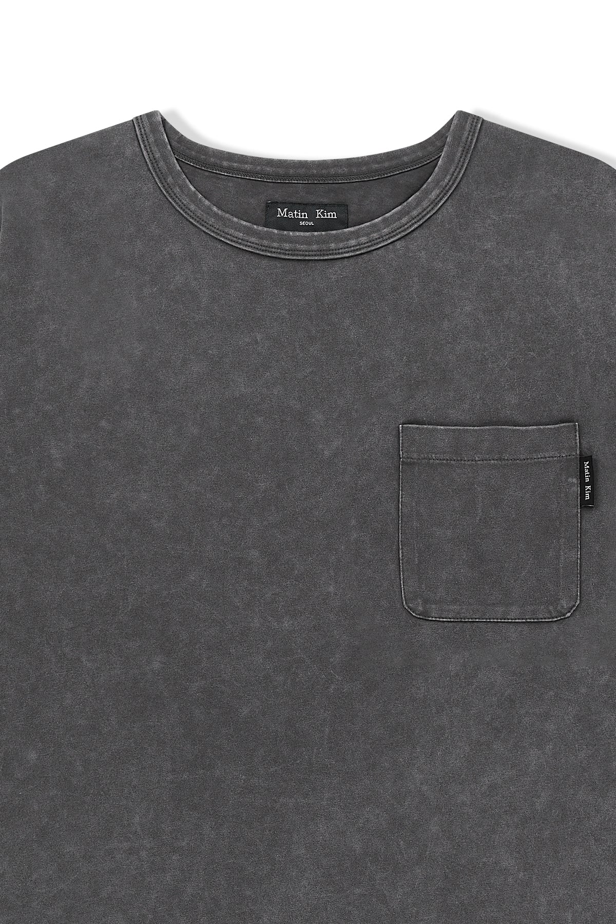 matinkim VINTAGE WASHED POCKET TOP FOR MEN IN CHARCOAL