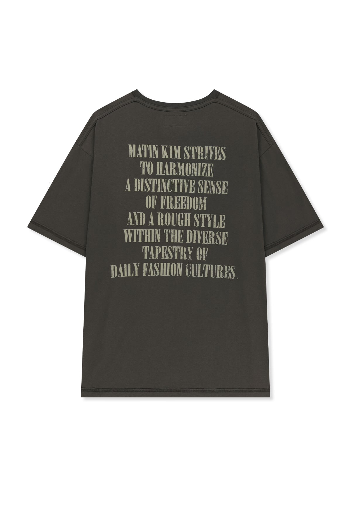matinkim VINTAGE LETTERING GRAFFITI TOP IN CHARCOAL