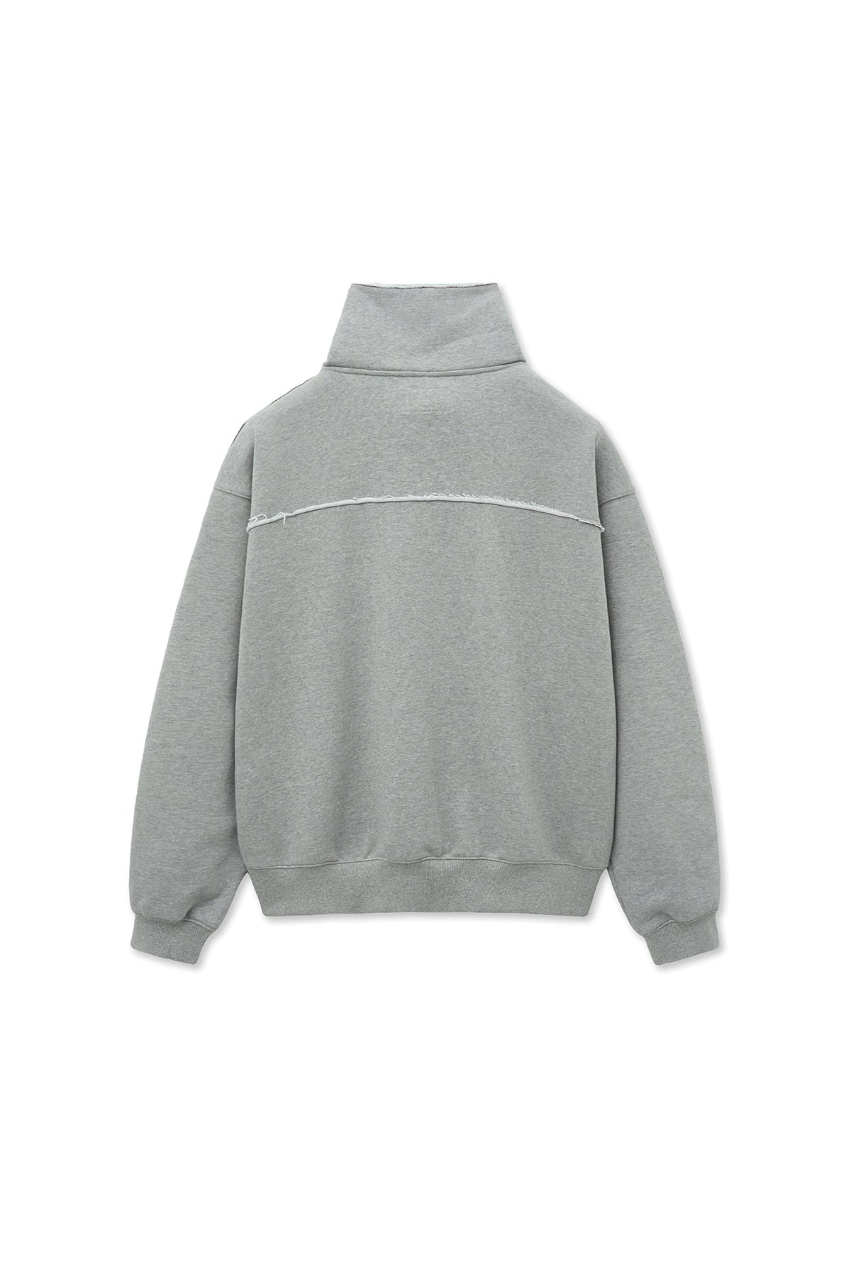 matinkim CUT OUT HALF ZIP SWEATSHIRT FOR MEN IN GREY