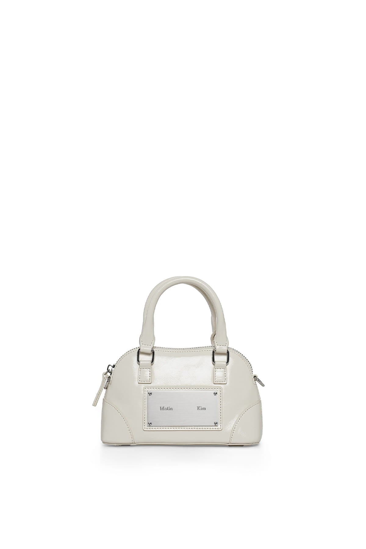 matinkim CURVE ZIP MINI BAG IN LIGHT GREY