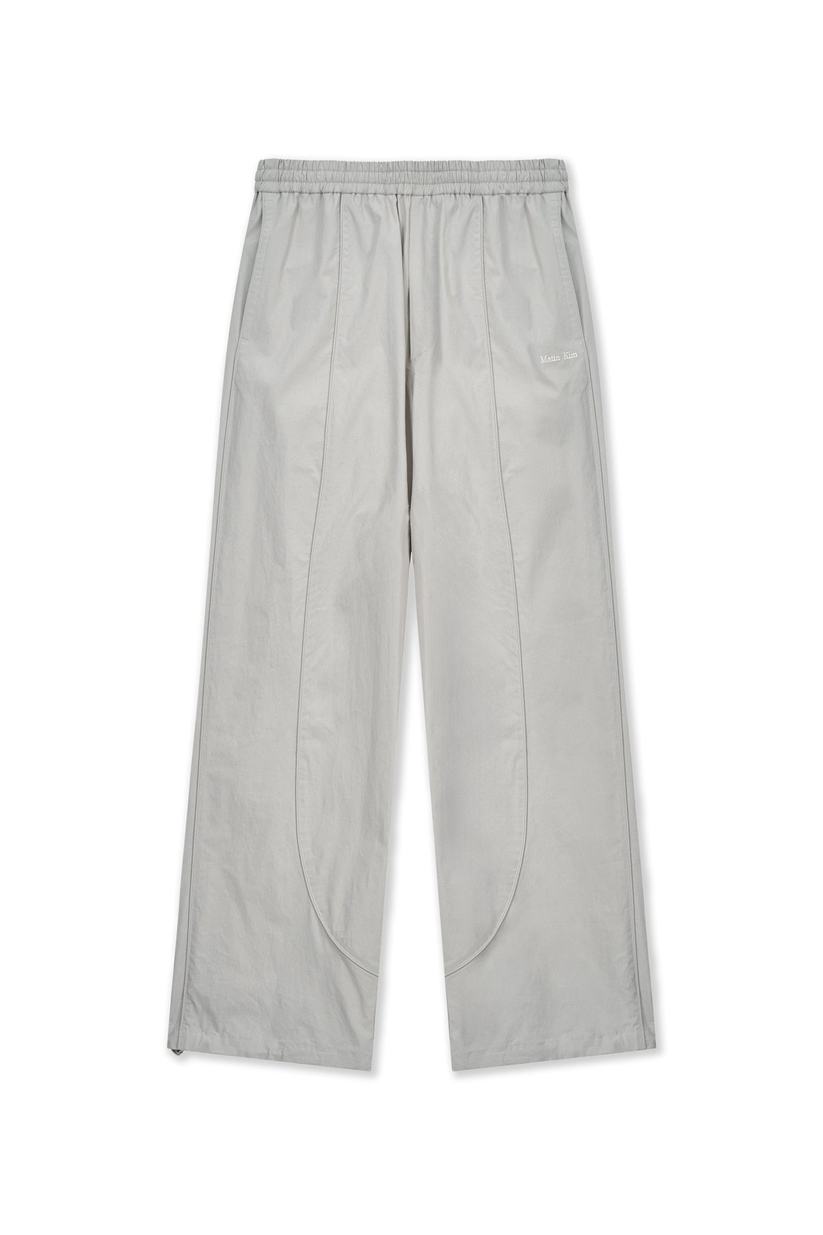 matinkim MULTI PANEL WIDE PANTS IN LIGHT GREY