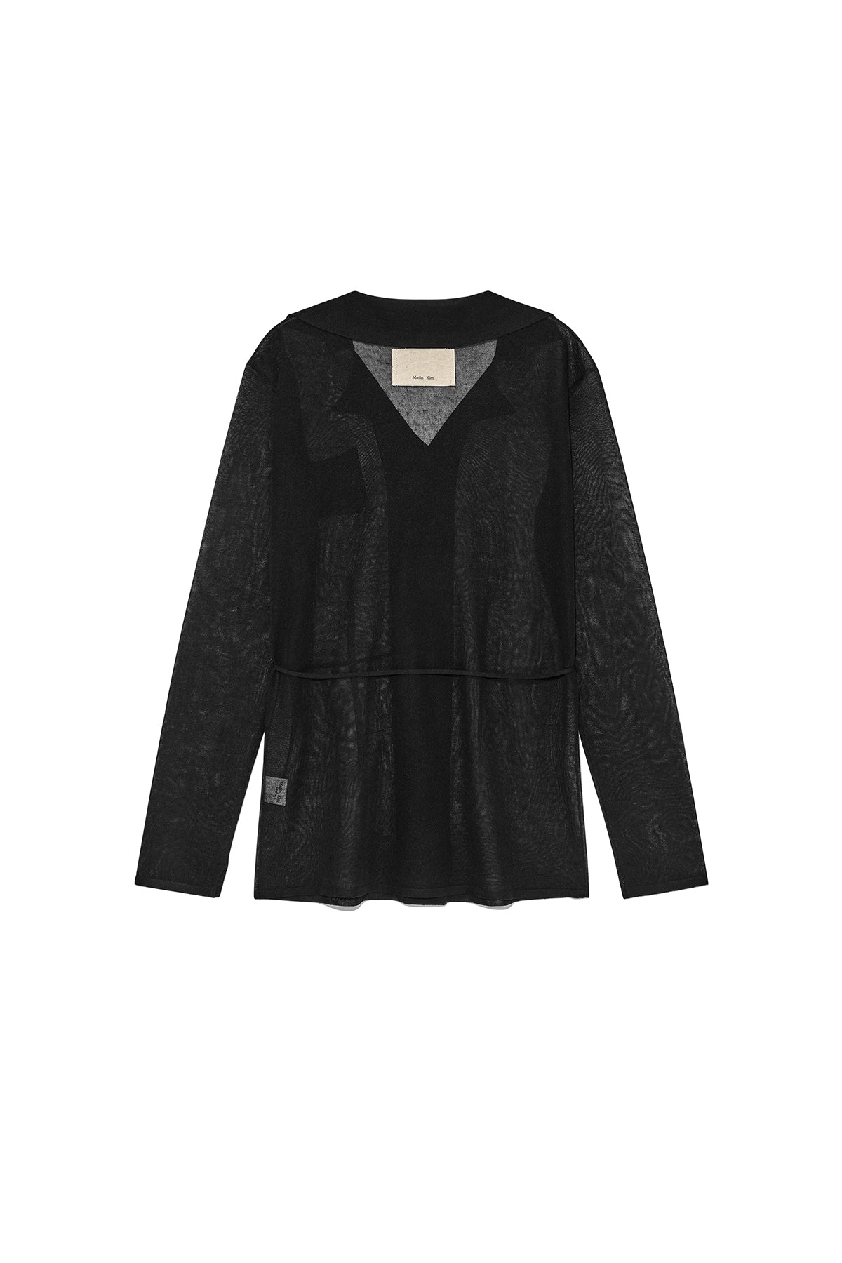 matinkim STRING POINT PLAIN LONG CARDIGAN IN BLACK