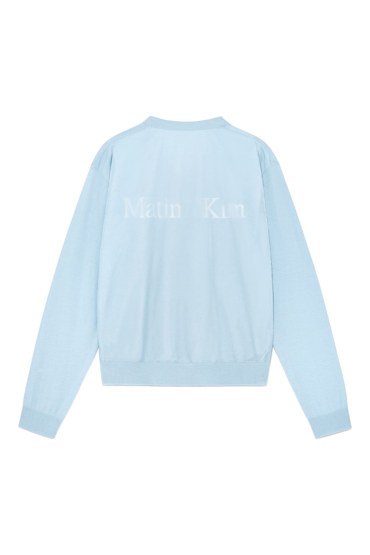 matinkim BACK LOGO SEE THROUGH CARDIGAN FOR MEN IN SKY