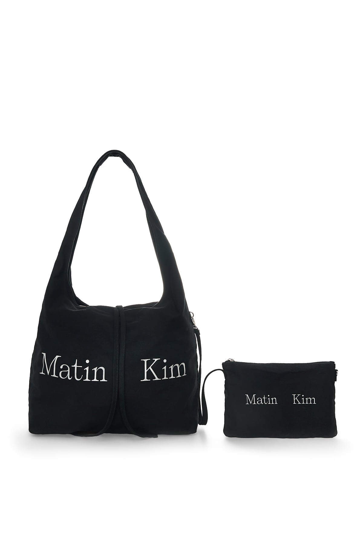 matinkim LOGO POINT ROUND ECOBAG IN BLACK