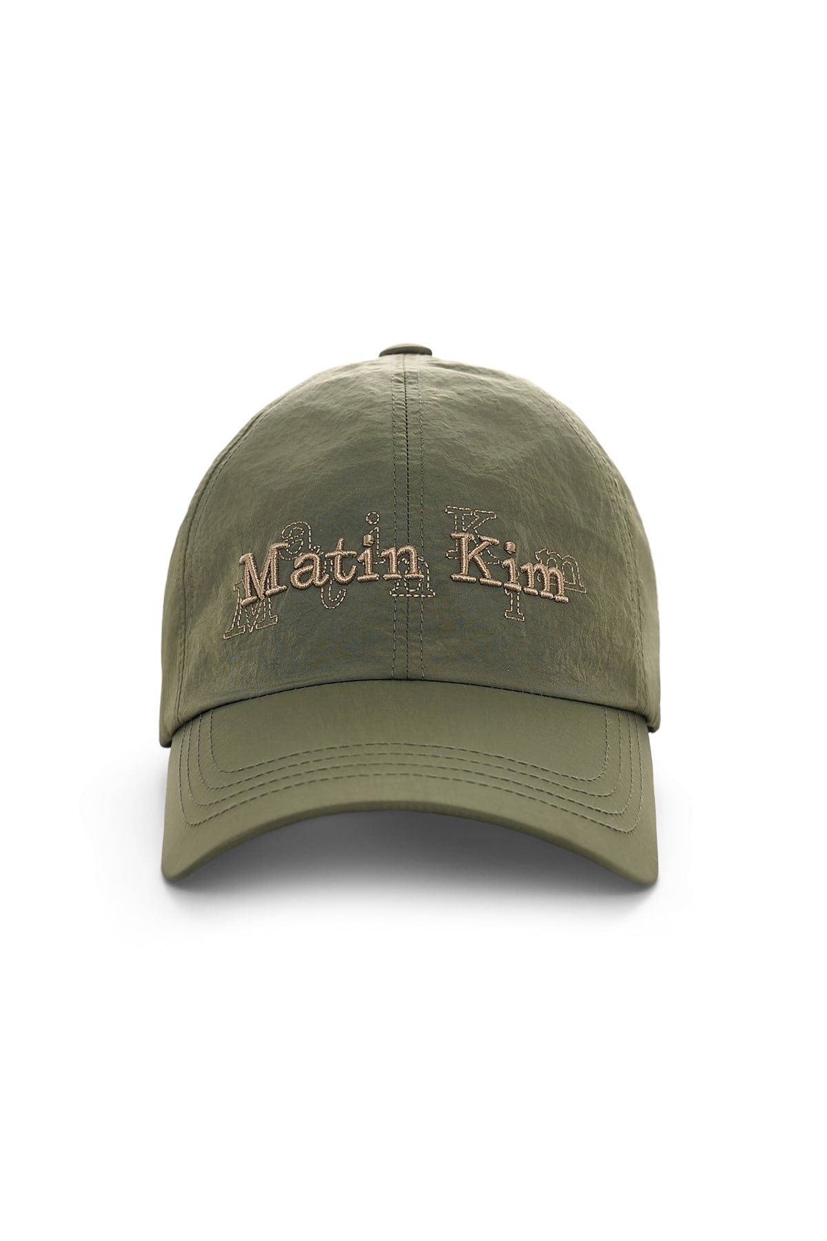 matinkim OVERLAY LOGO BALL CAP IN KHAKI