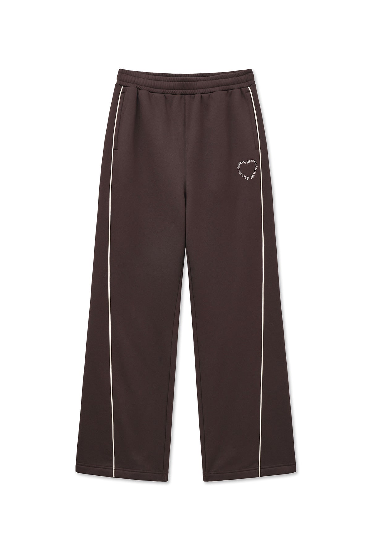 matinkim HEART LOGO TRACK PANTS IN BROWN