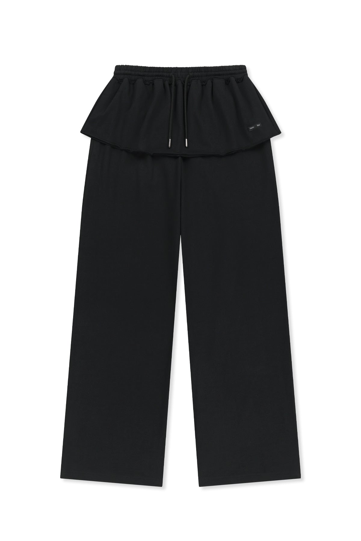 matinkim LAYERED SKIRT JERSEY PANTS IN BLACK