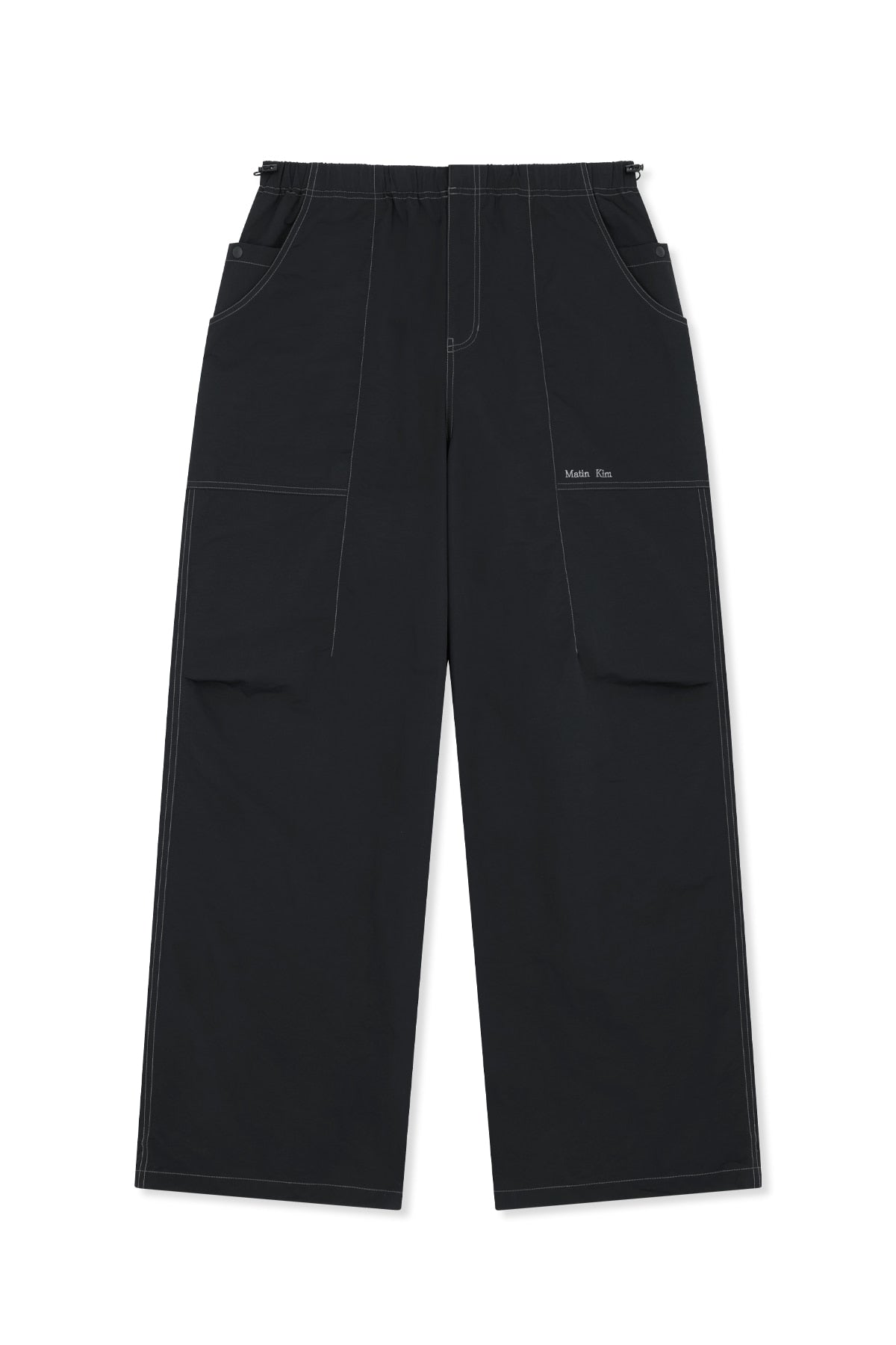 matinkim MULTI PANEL PARACHUTE PANTS IN BLACK