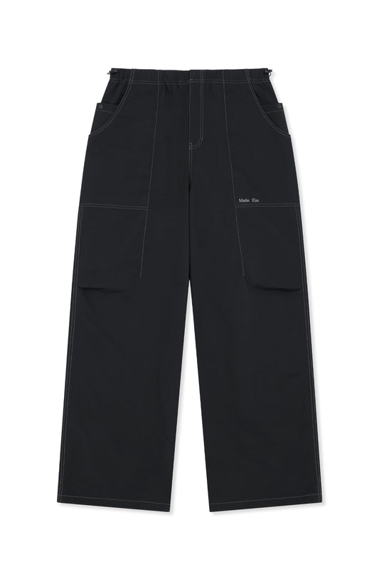 matinkim MULTI PANEL PARACHUTE PANTS IN BLACK