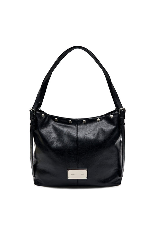 matinkim MATIN STUD POINT LARGE SHOULDER BAG IN BLACK