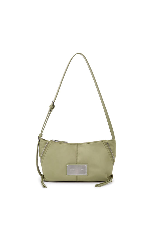 matinkim SIDE ZIPPER FABRIC TWO WAY BAG IN KHAKI