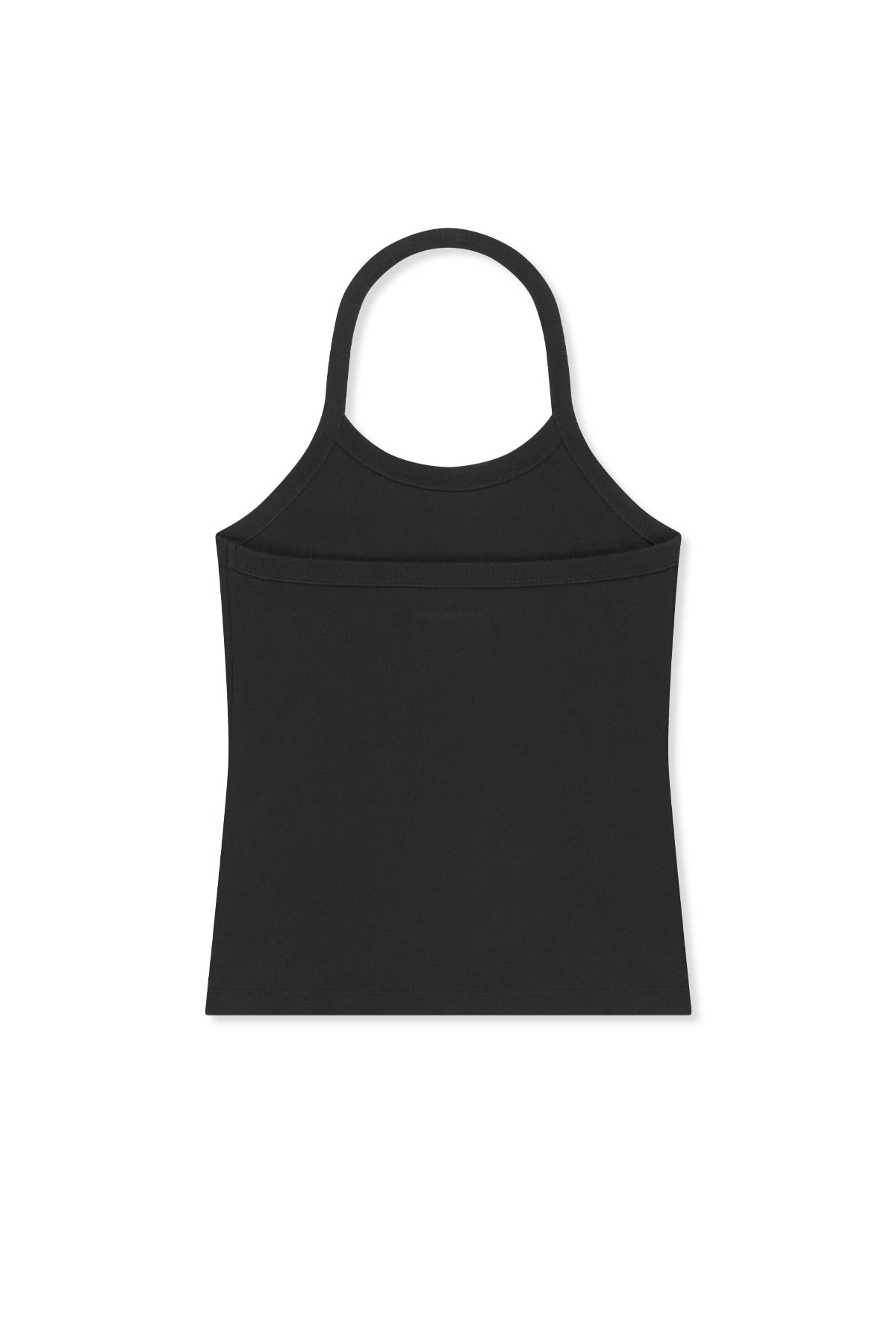 matinkim LABEL DETAIL HALTER TANK TOP IN BLACK